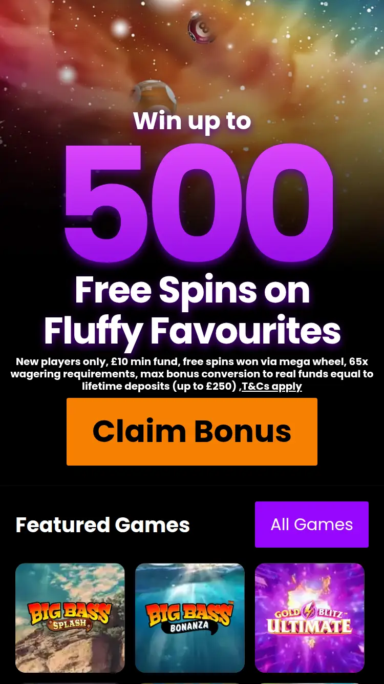 Stargaze Bingo - homepage (mobile)