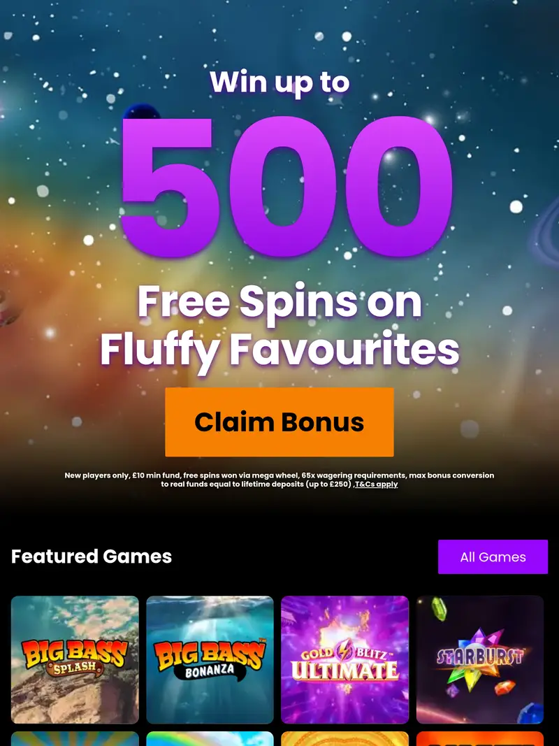 Stargaze Bingo - homepage (tablet)