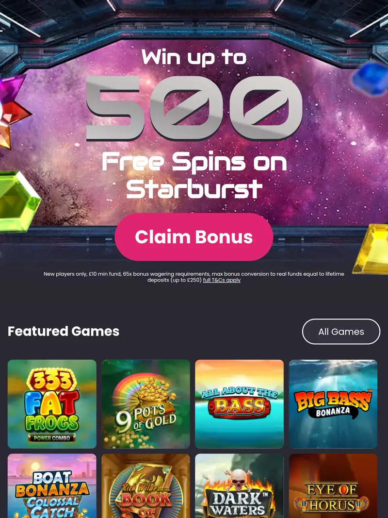 Star Slots - homepage (tablet)
