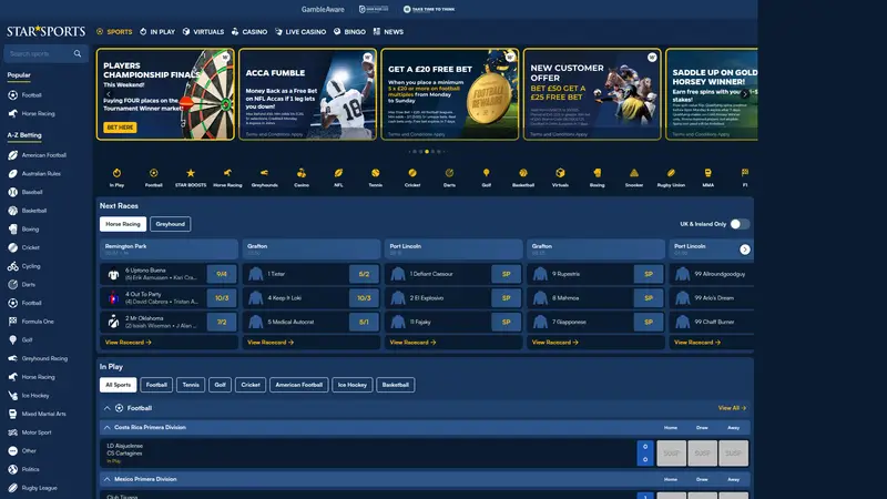 Star Sports - homepage (desktop)