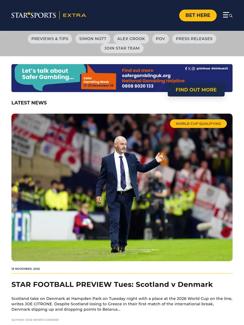 Star Sports Bet - homepage (tablet)