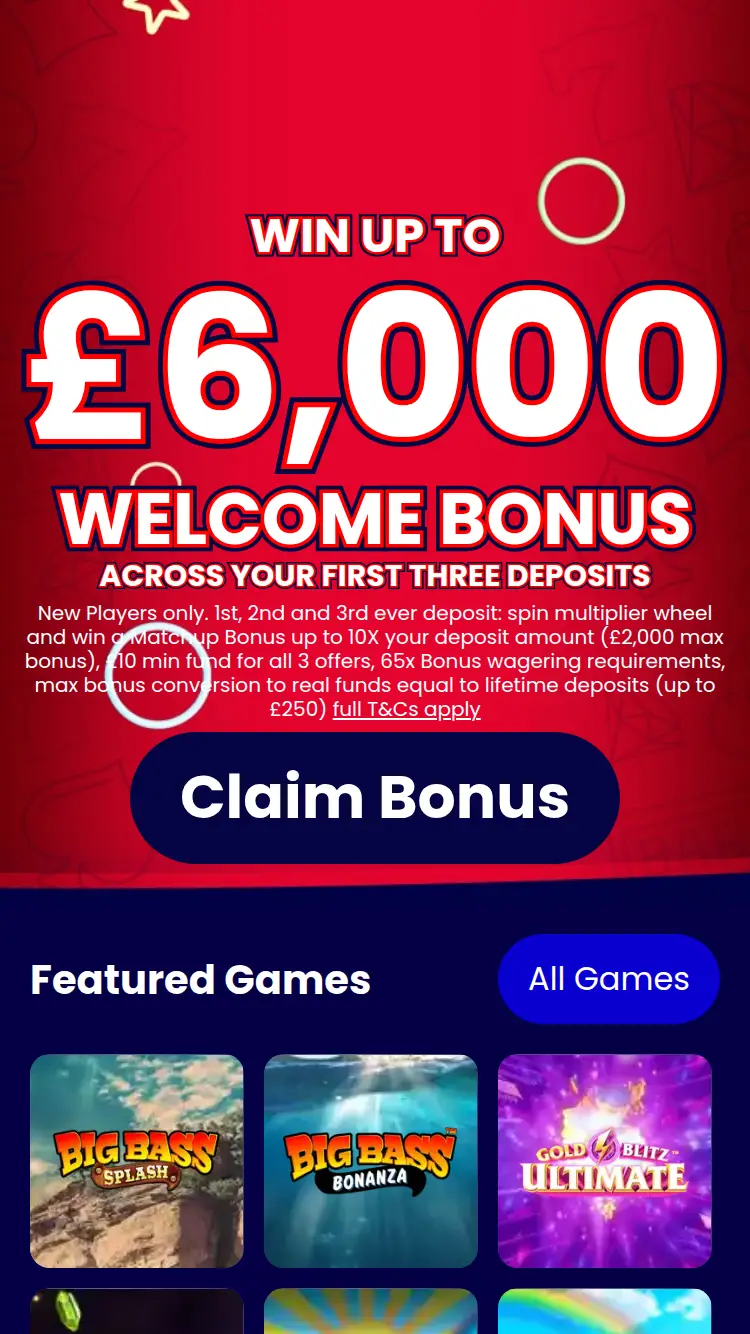 Star Wins - homepage (mobile)