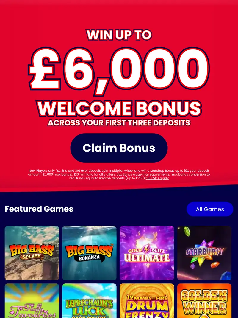 Star Wins - homepage (tablet)