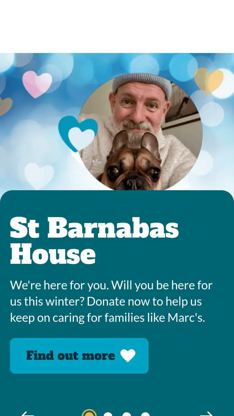 St Barnabas Hospice - homepage (mobile)