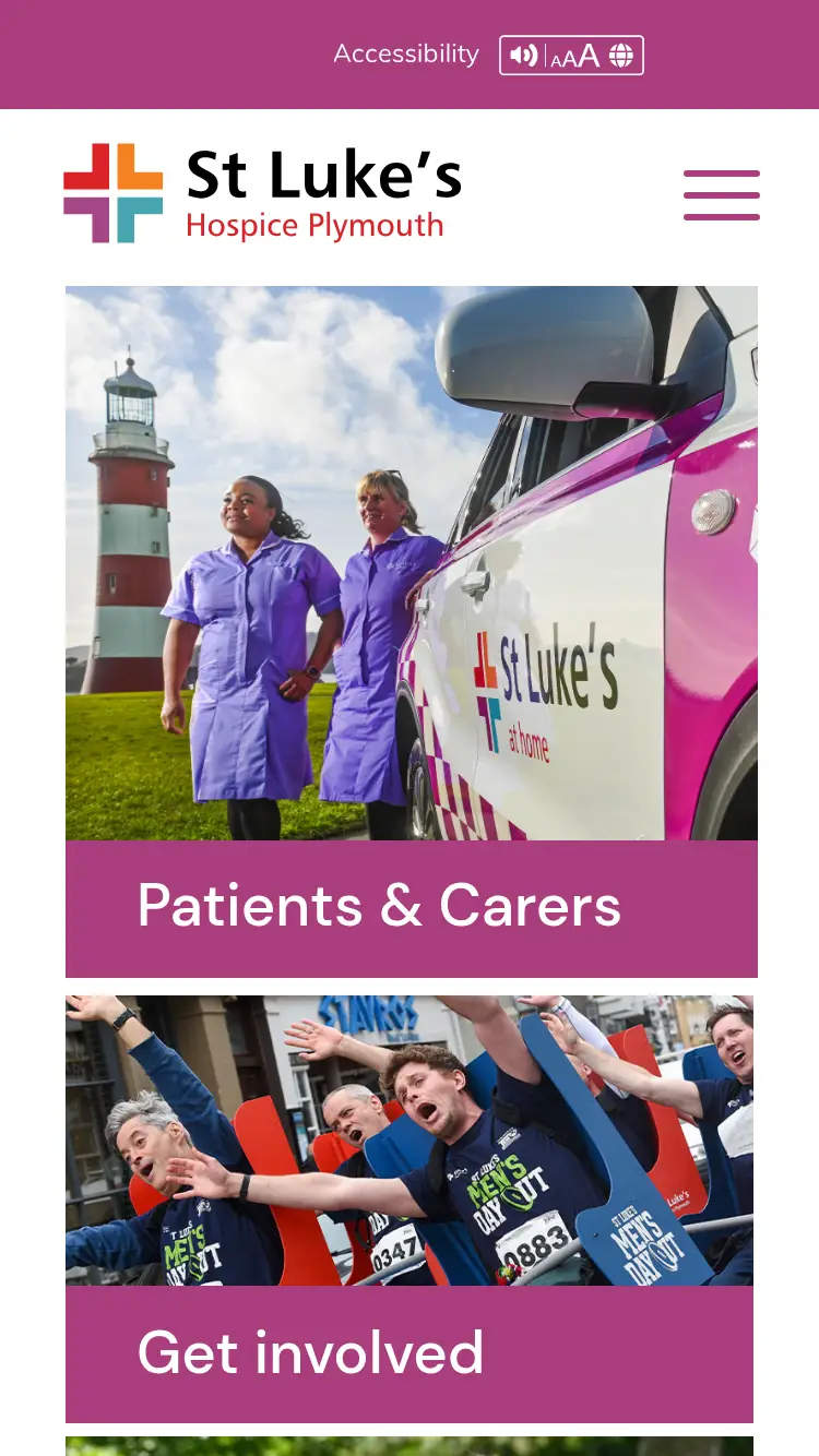 St Lukes Hospice - homepage (mobile)