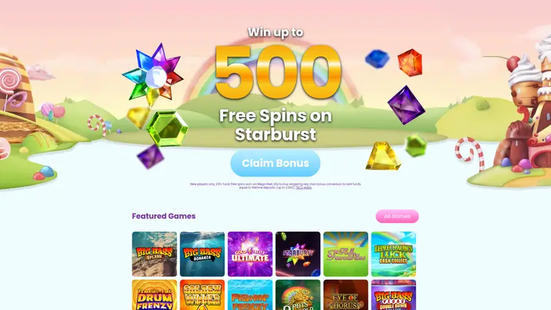 Sugar Spins - homepage (desktop)