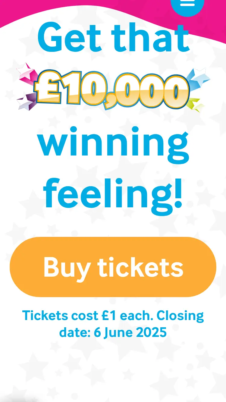 Sue Ryder Super Draw - homepage (mobile)