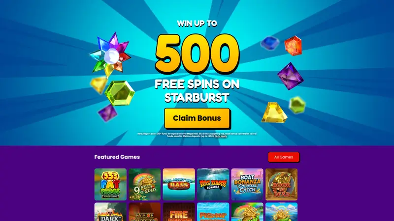 Super Mega Fluffy Rainbow Vegas Jackpot Casino - homepage (desktop)