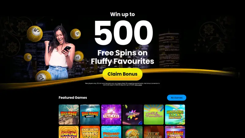 Swanky Bingo - homepage (desktop)