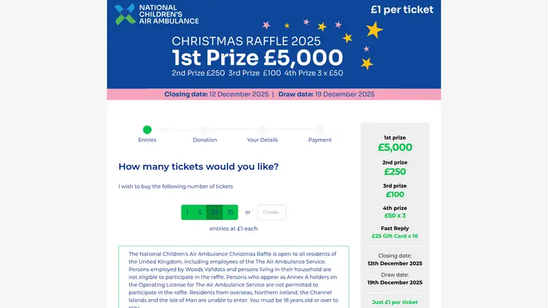 TCAA Raffle - homepage (desktop)