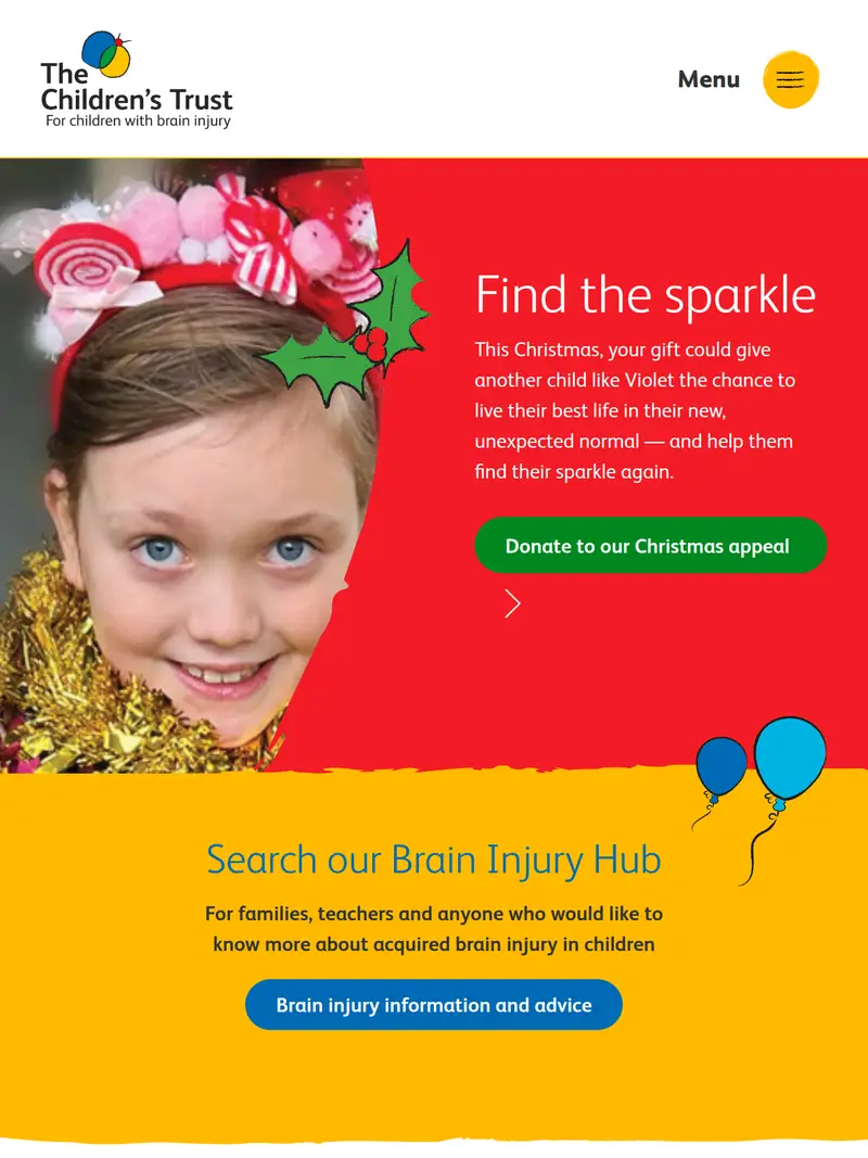 The Children's Trust - homepage (tablet)