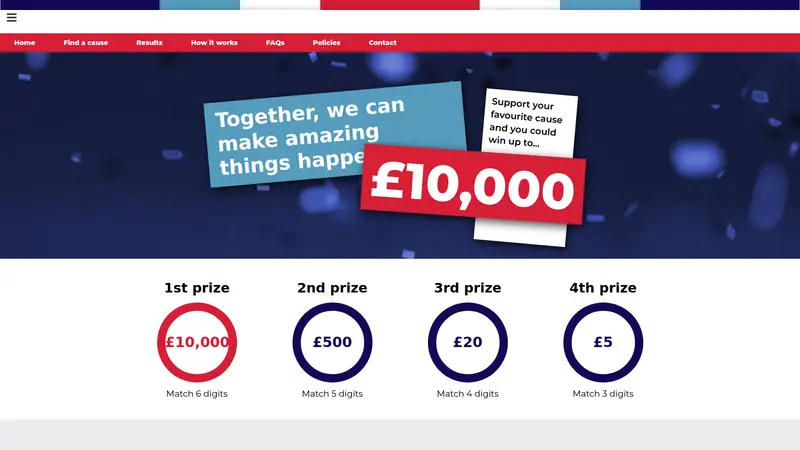 The Forces Lottery - homepage (desktop)