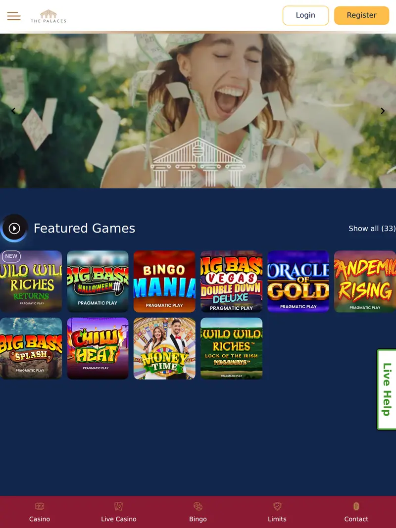 The Palaces - homepage (tablet)