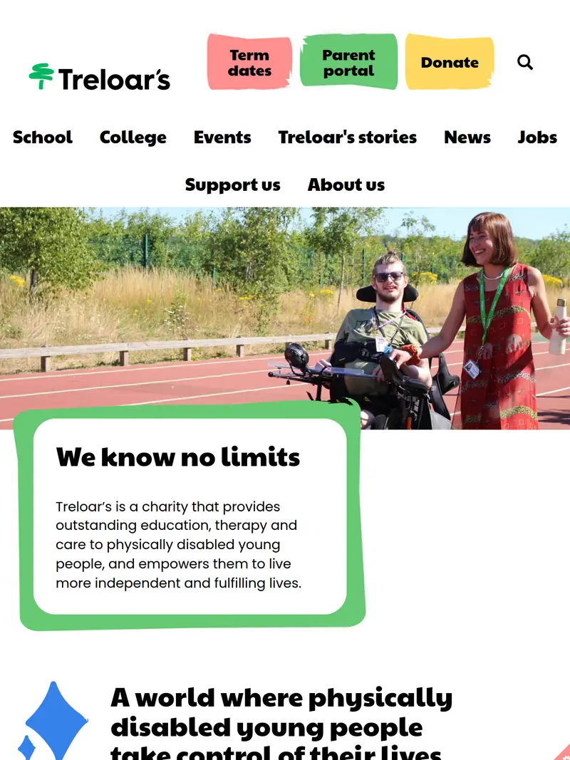 Treloar - homepage (tablet)