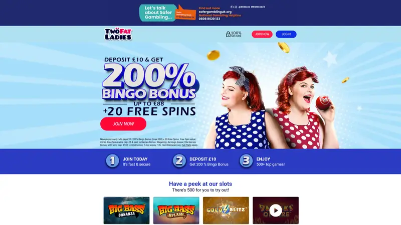 Two Fat Ladies - homepage (desktop)