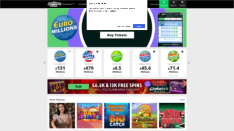 UK Jackpot - homepage (desktop)