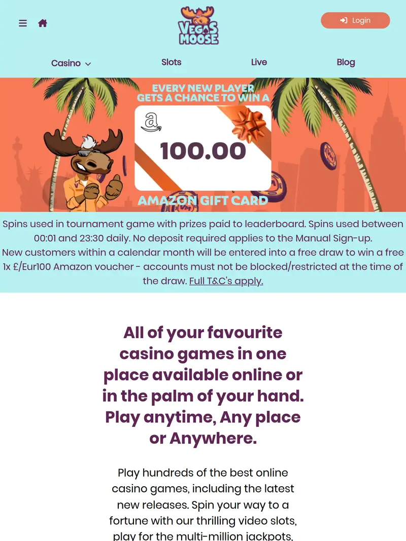 Vegas Moose - homepage (tablet)