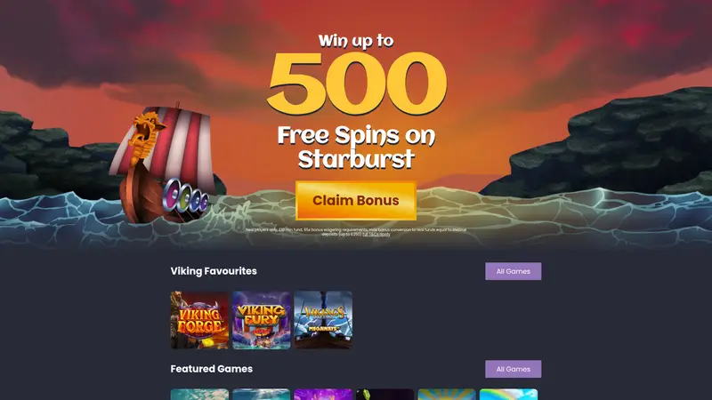 Viking Bingo - homepage (desktop)