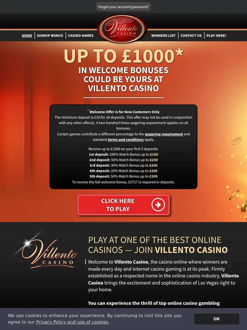 Villento - homepage (tablet)