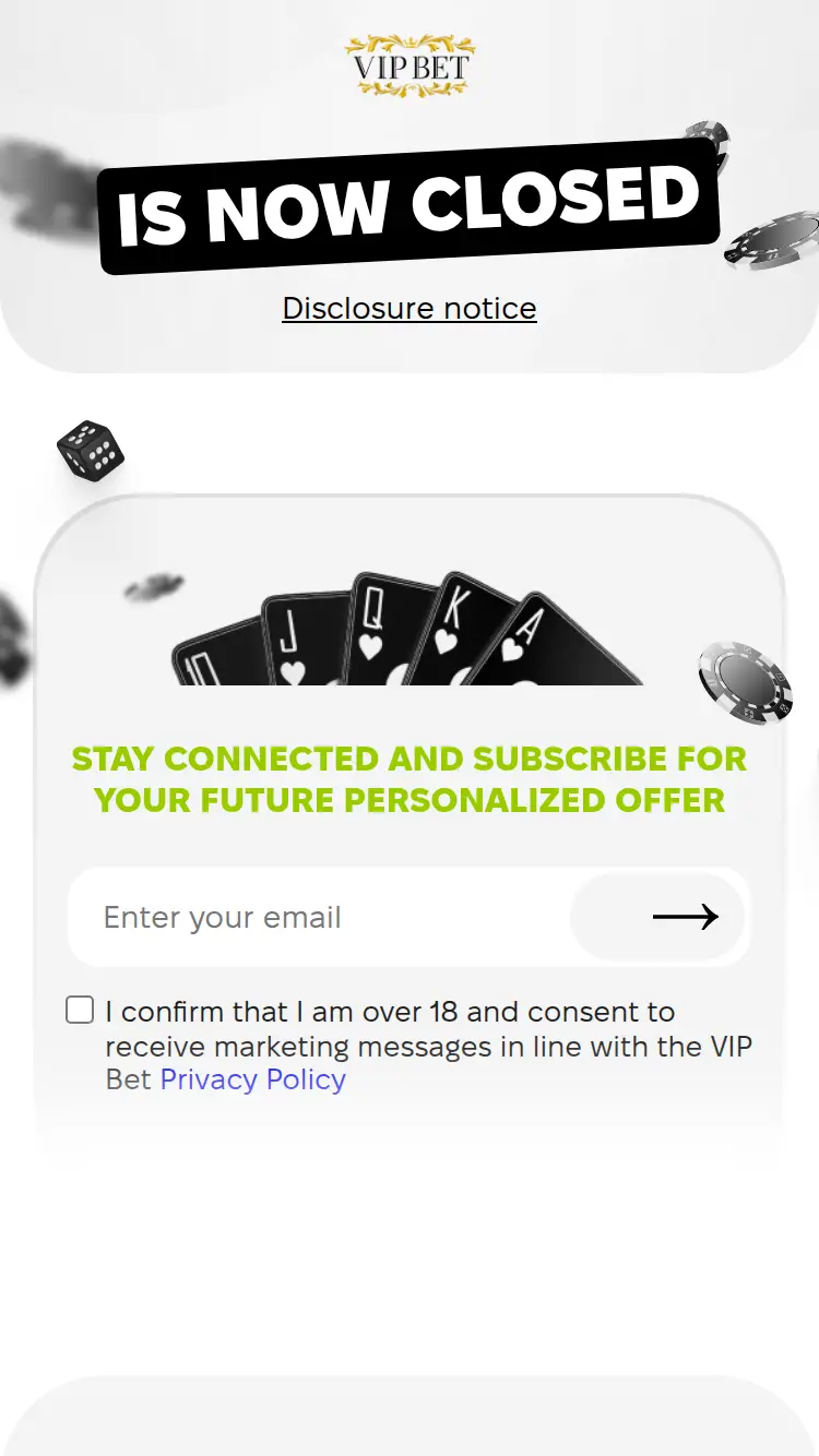 VIP Bet - homepage (mobile)