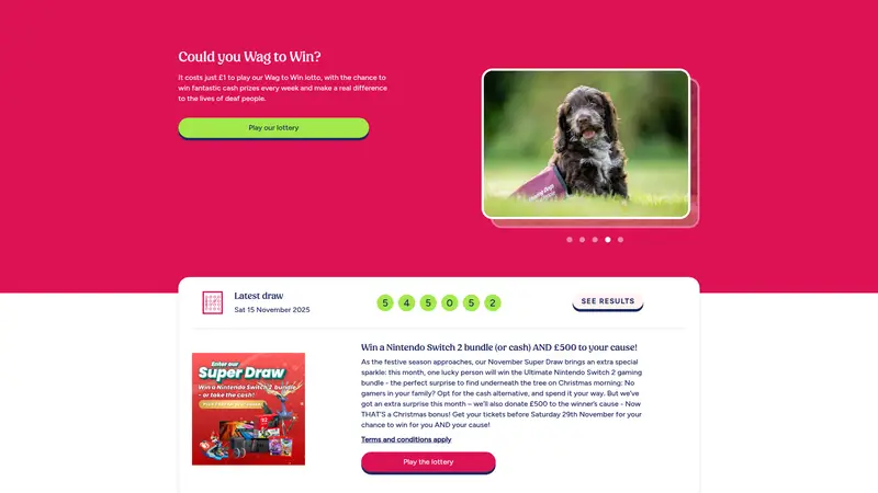 Wagtowin Lotto - homepage (desktop)