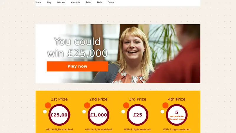 Maggies Weekly Lottery - homepage (desktop)