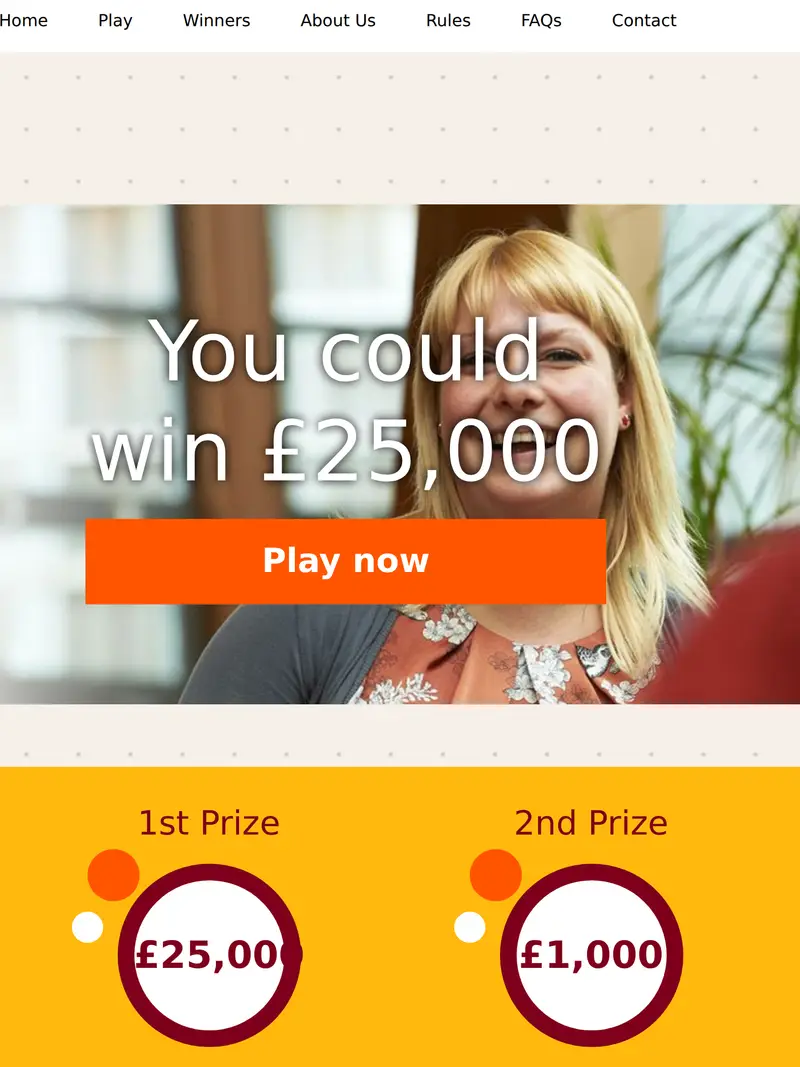 Maggies Weekly Lottery - homepage (tablet)