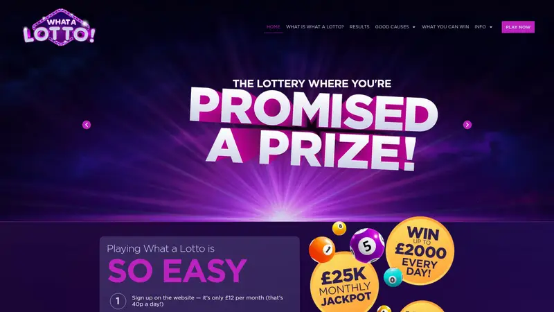 What a Lotto - homepage (desktop)