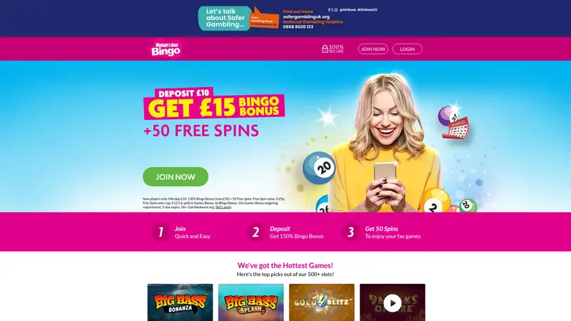 Woman's Own Bingo - homepage (desktop)