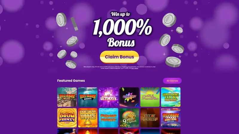 Wonga Games - homepage (desktop)