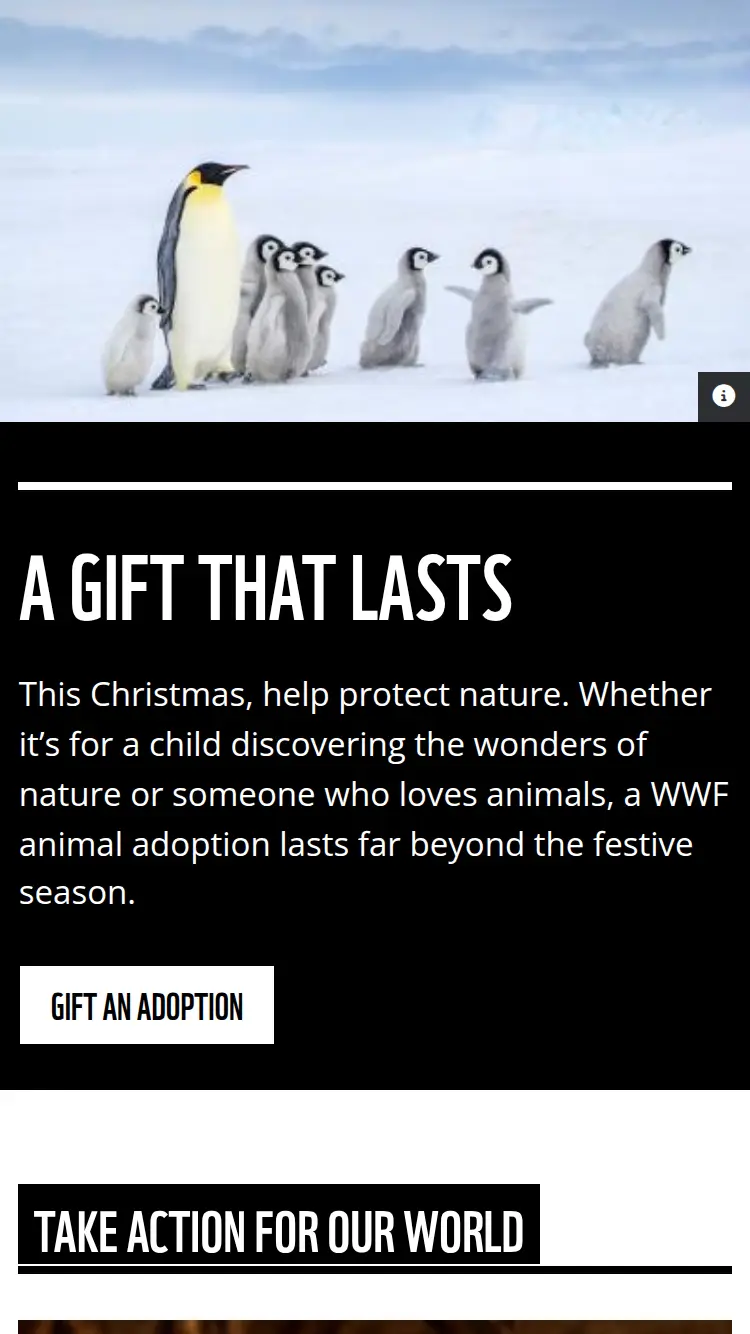 WWF - homepage (mobile)