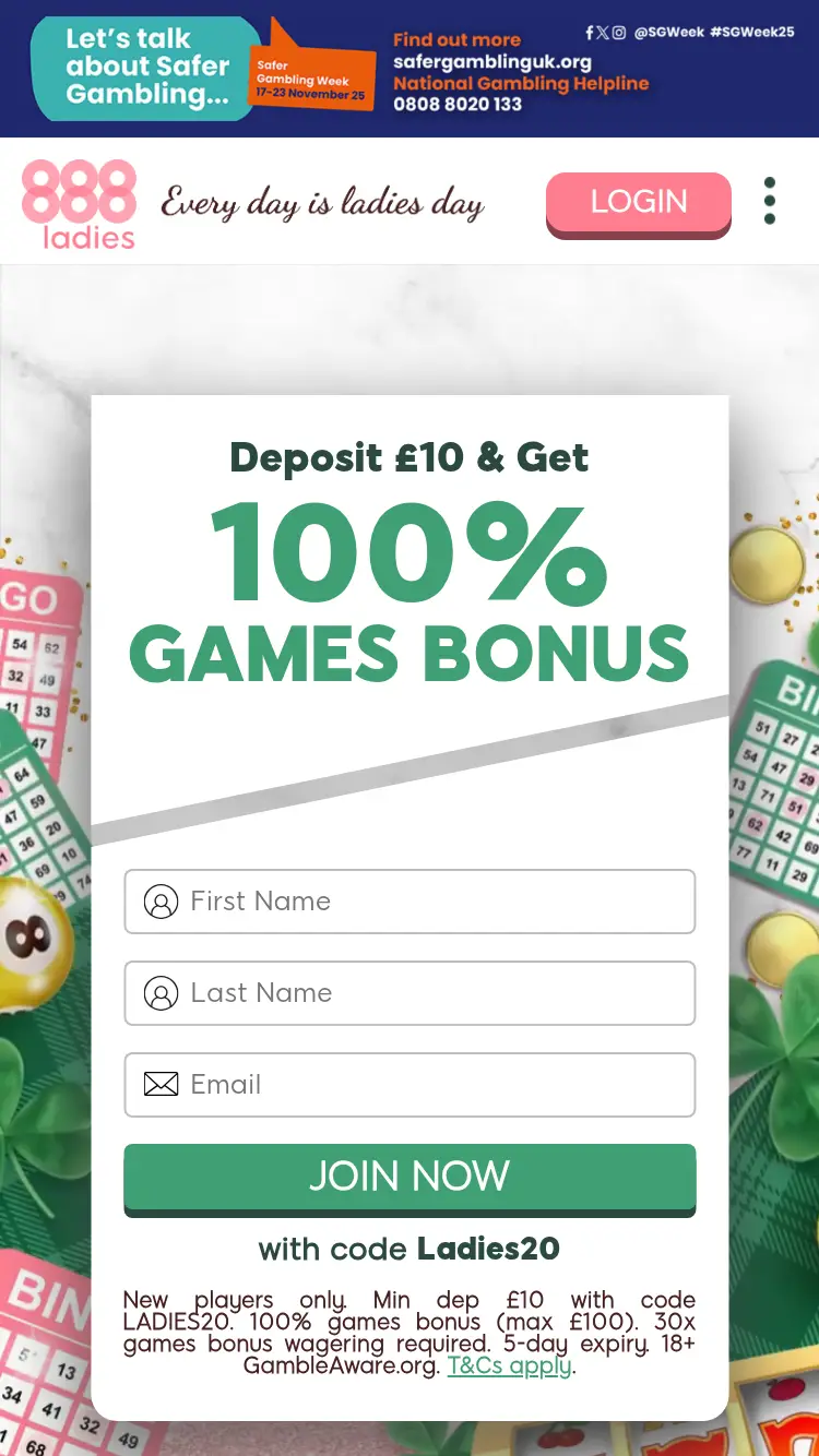 888 Ladies - homepage (mobile)