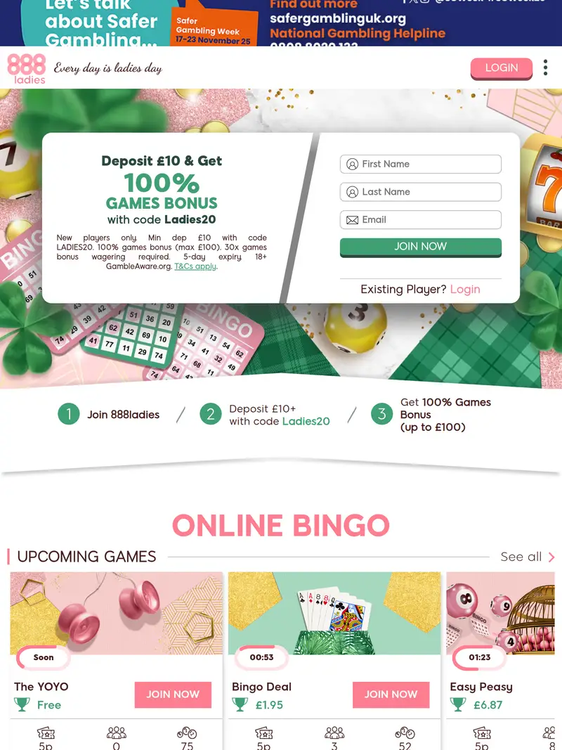 888 Ladies - homepage (tablet)