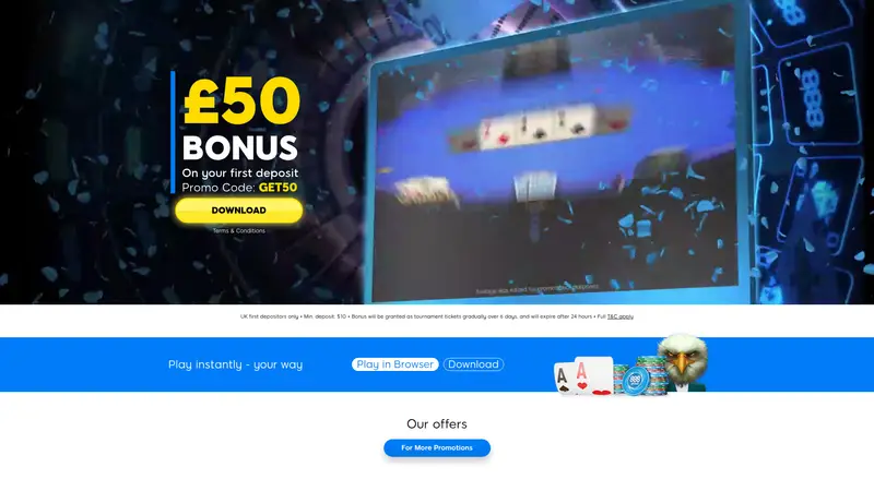 888 Poker Promotions - homepage (desktop)