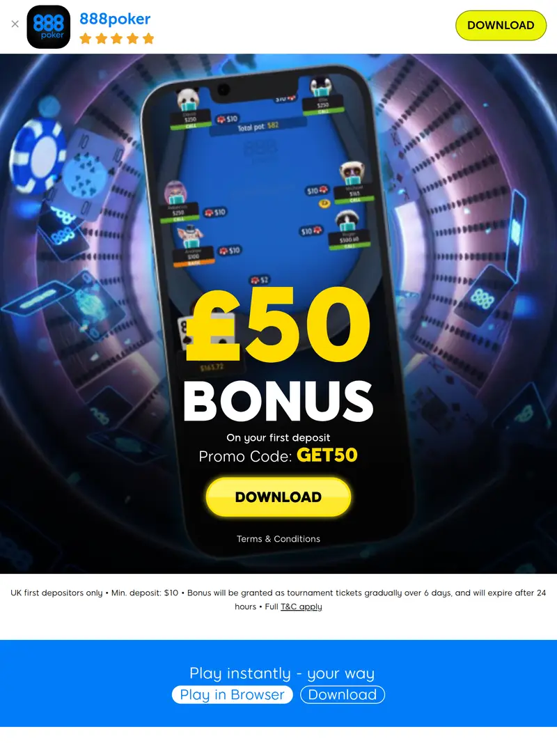 888 Poker Promotions - homepage (tablet)