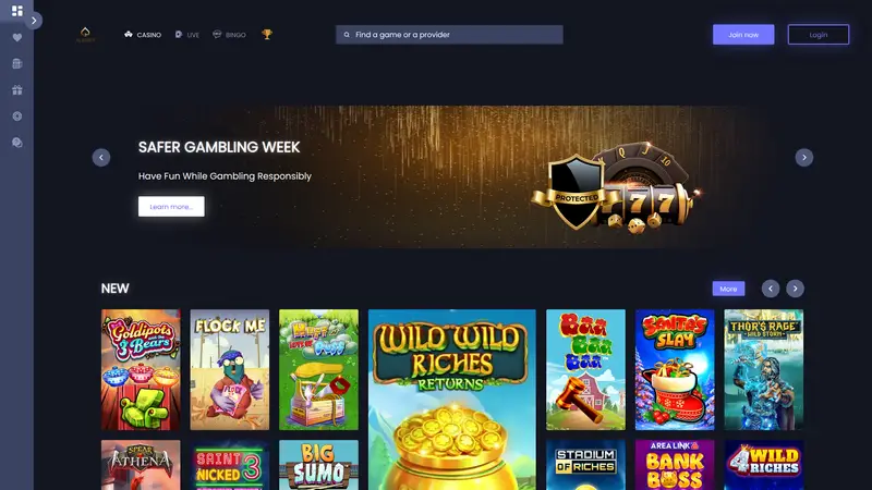 Aced Bet - homepage (desktop)