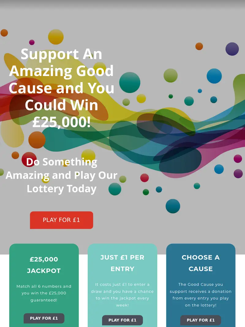 All Weathers Lottery - homepage (tablet)