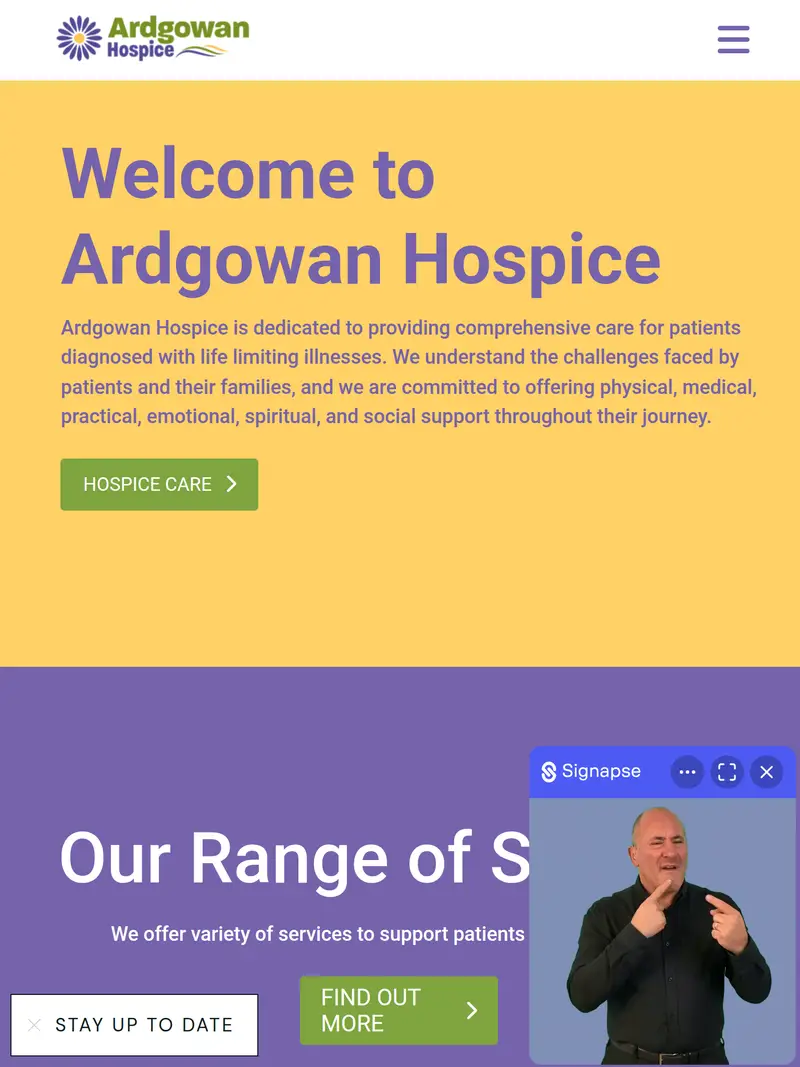 Ardgowanhospice - homepage (tablet)