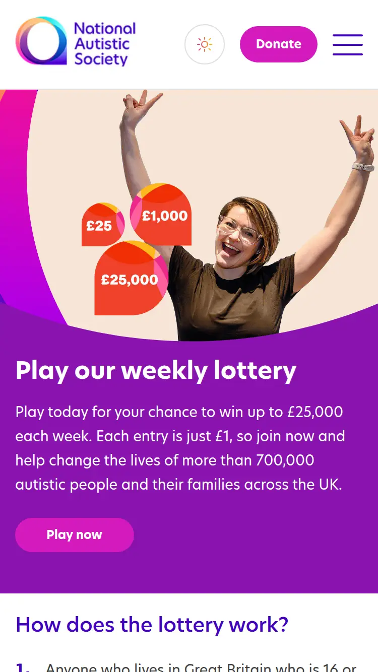 National Autistic Society - homepage (mobile)