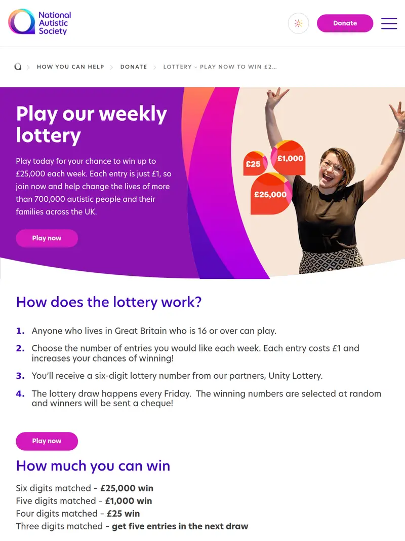 National Autistic Society - homepage (tablet)