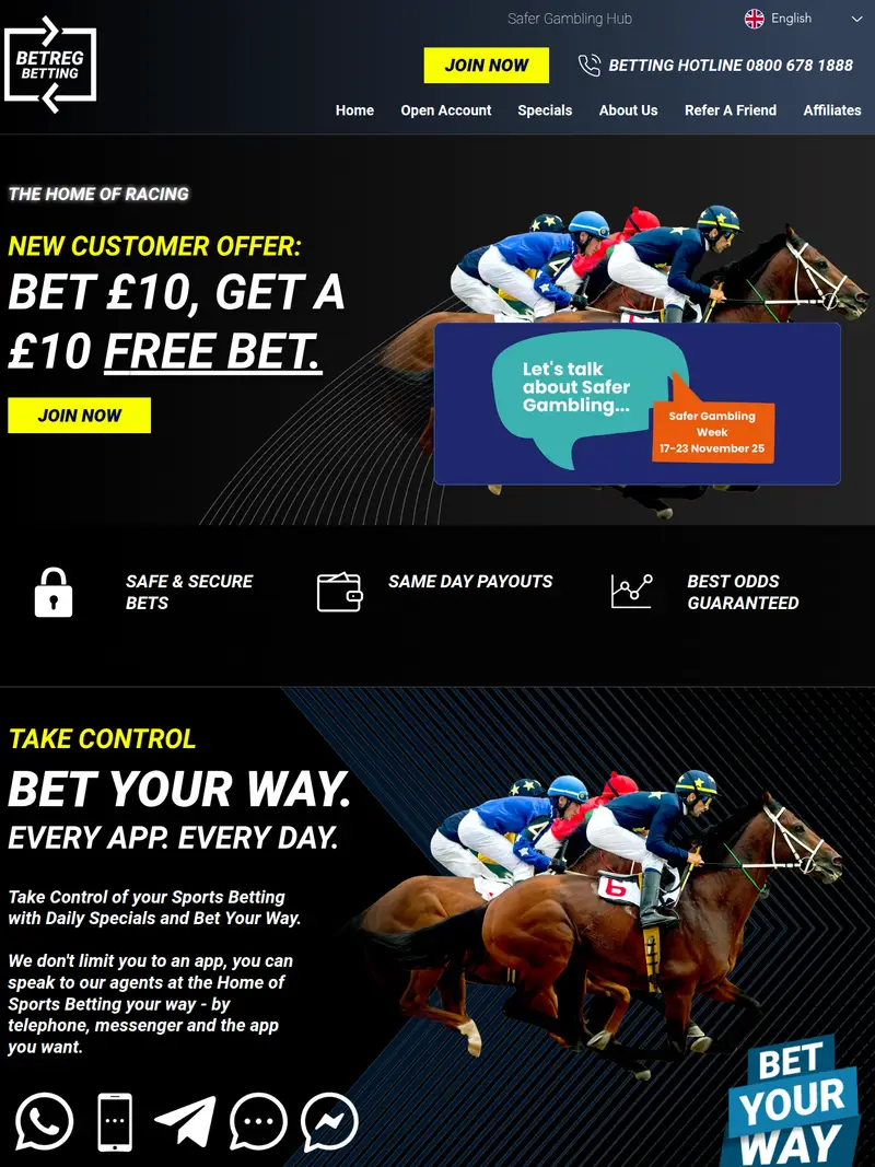 Betreg - homepage (tablet)