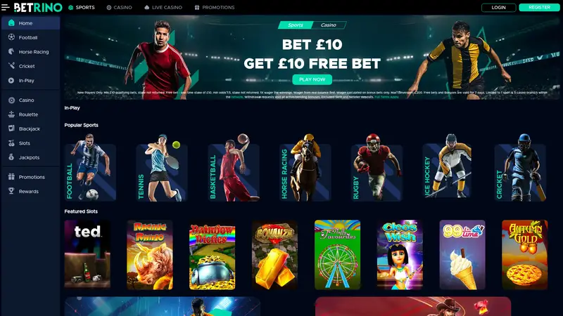 Betrino - homepage (desktop)