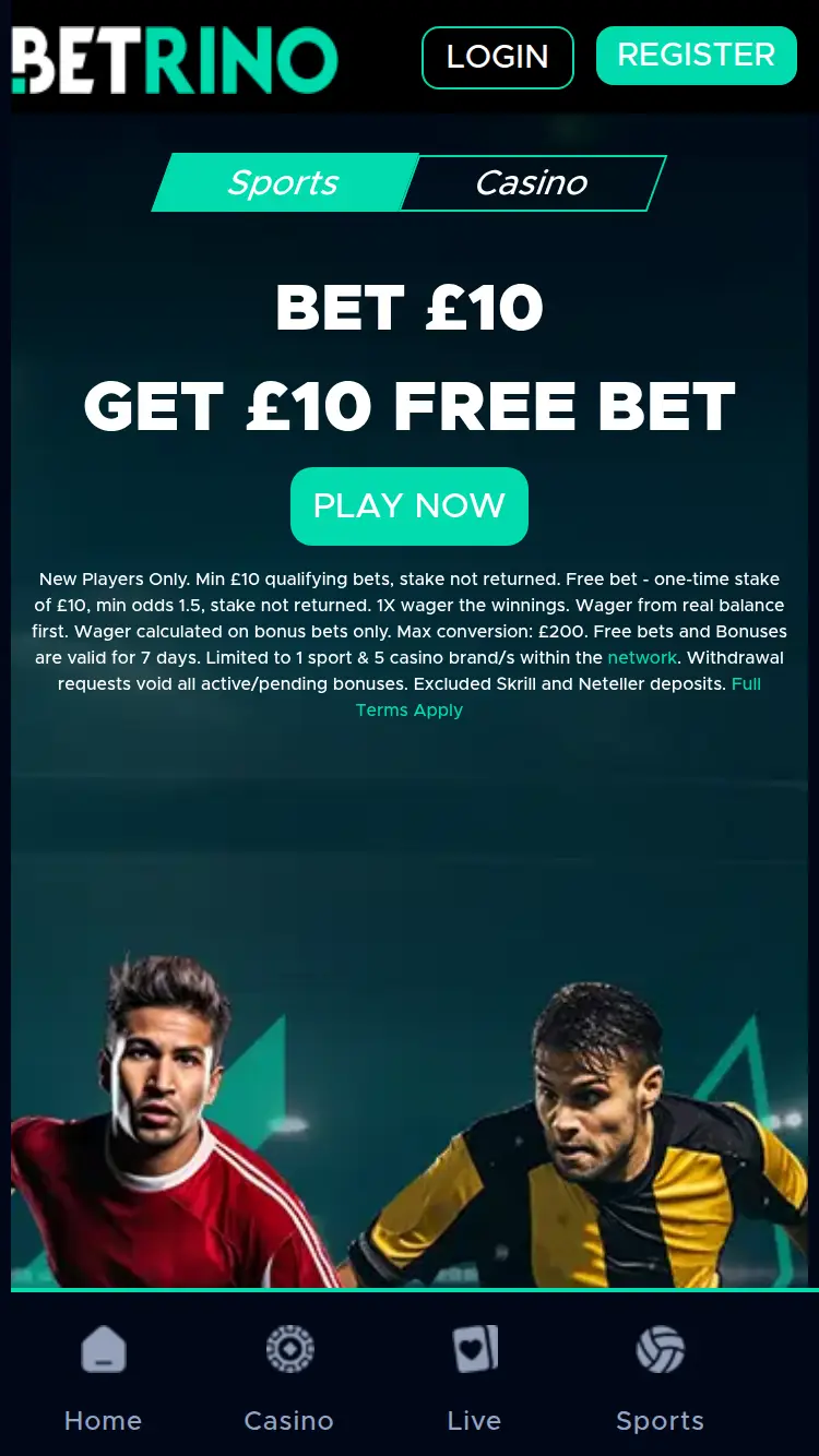 Betrino - homepage (mobile)