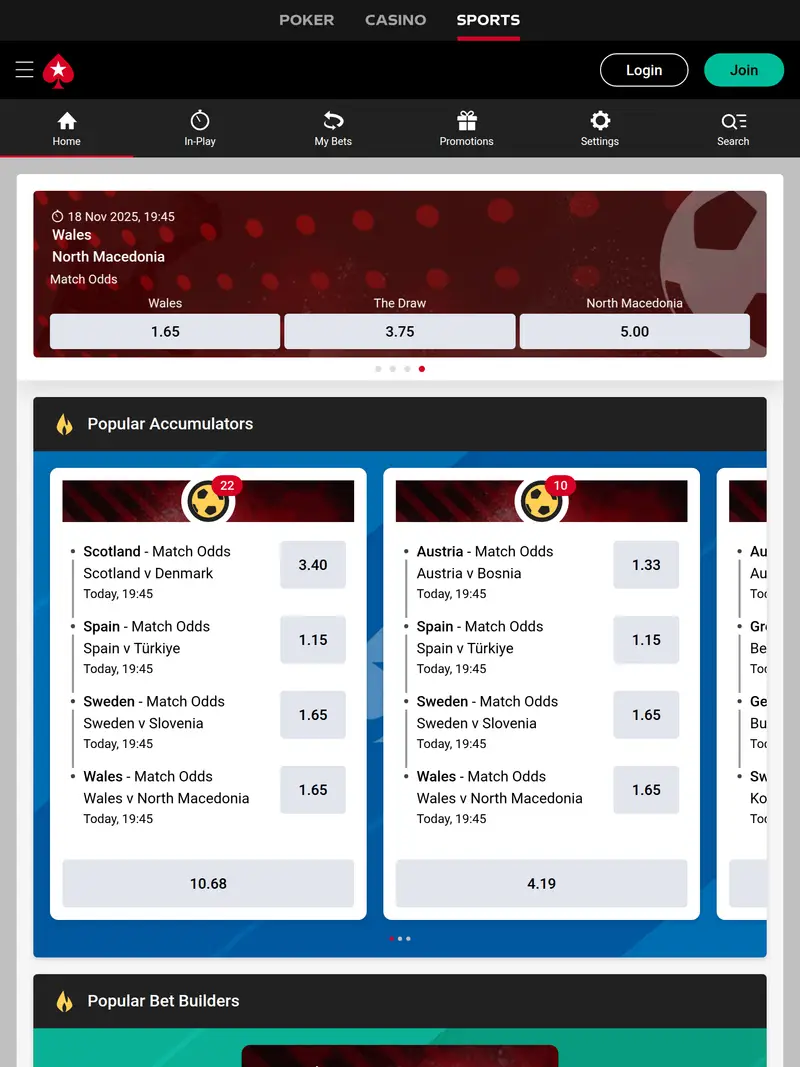 Betstars - homepage (tablet)