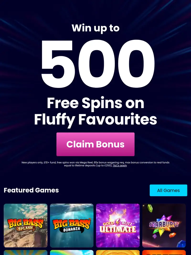 Big Win Vegas - homepage (tablet)