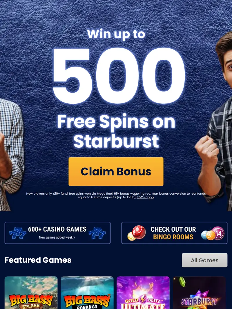 Buddy Slots - homepage (tablet)