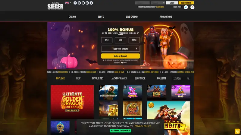 Casinosieger - homepage (desktop)