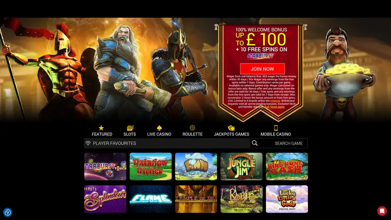 Conquer Casino - homepage (desktop)