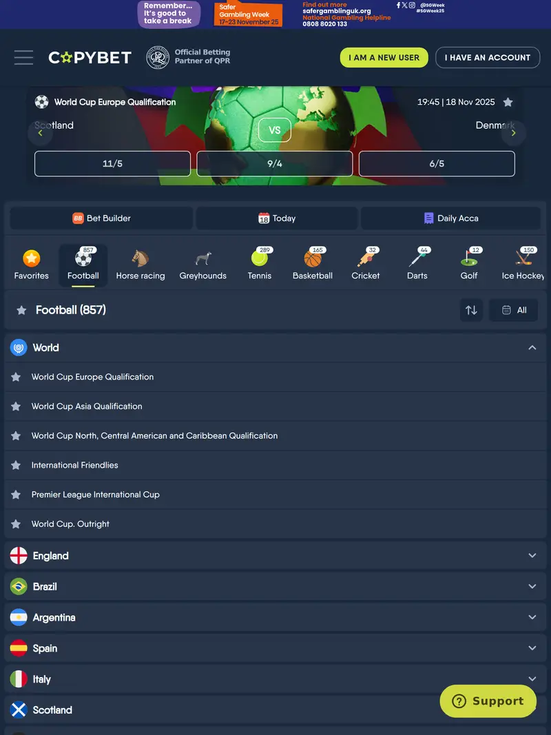 Copy Bet - homepage (tablet)