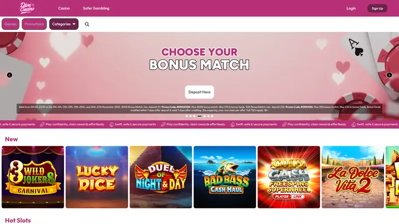 Diva - homepage (desktop)